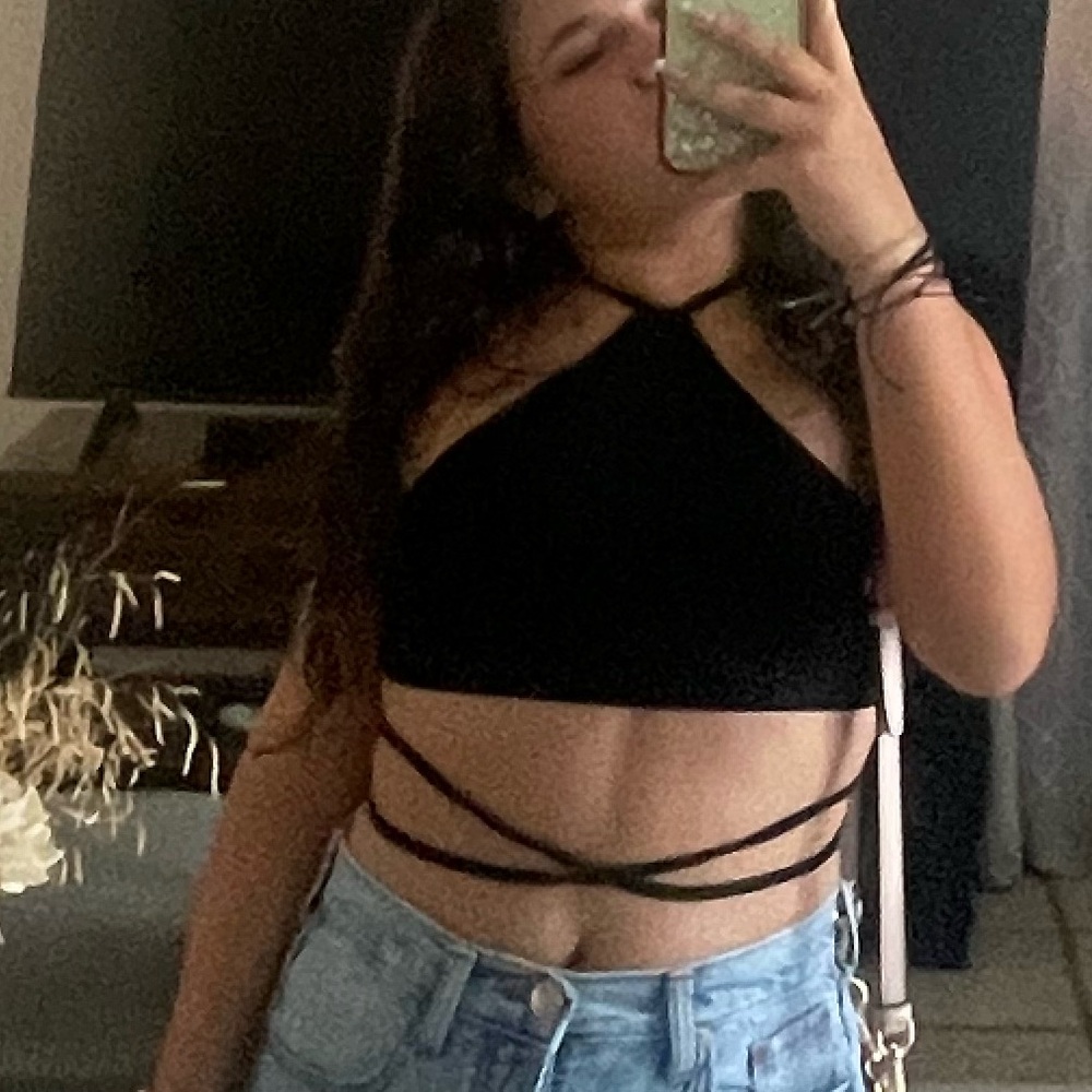 SHEIN Black Strappy Crop Top